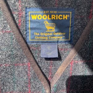 Woolrich Men's Dark Gray and Subtle Red Checkered Vest